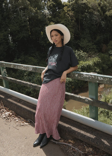 Hemp Maxi Skirt Burgundy