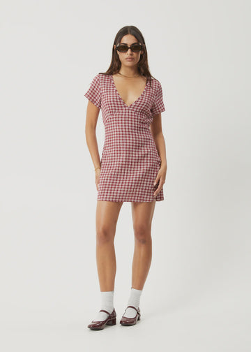 Hemp Base Mini Dress - Burgundy