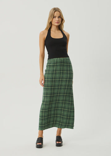 Seersucker Maxi Skirt - Check - Margaret River Hemp Co