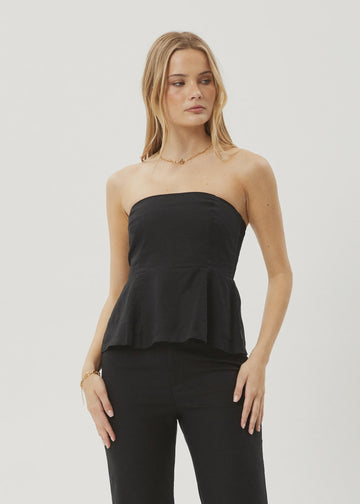 Strapless Top - Black - Margaret River Hemp Co