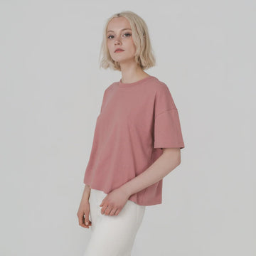Boxy Tee - Peach - Margaret River Hemp Co