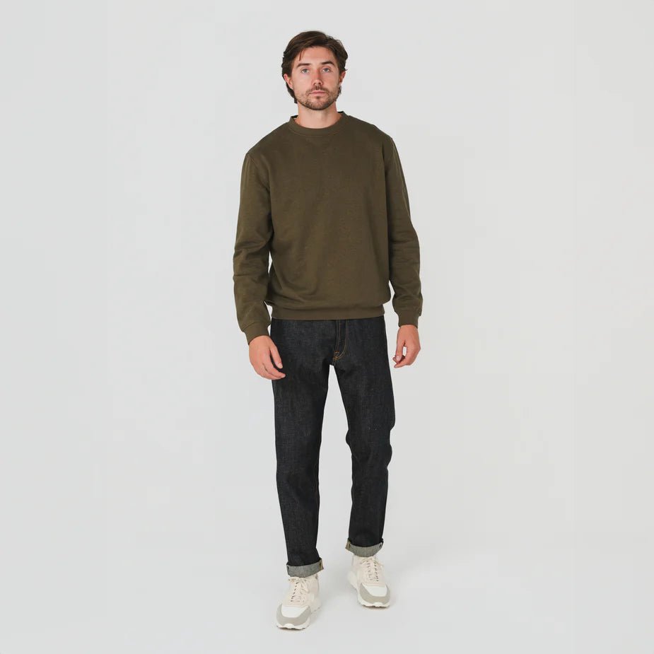 Crew Neck Sweatshirt - Olive - Margaret River Hemp Co