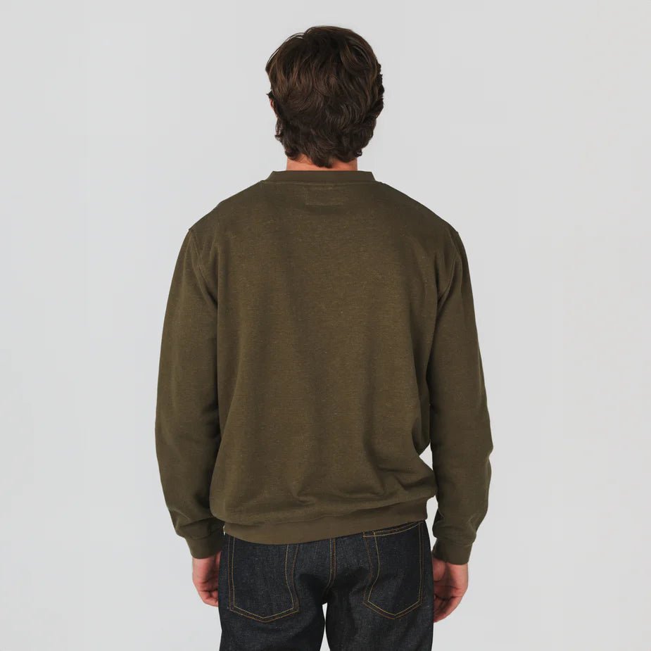 Crew Neck Sweatshirt - Olive - Margaret River Hemp Co