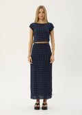 Darcy-Seersucker Top-Midnight Check - Margaret River Hemp Co