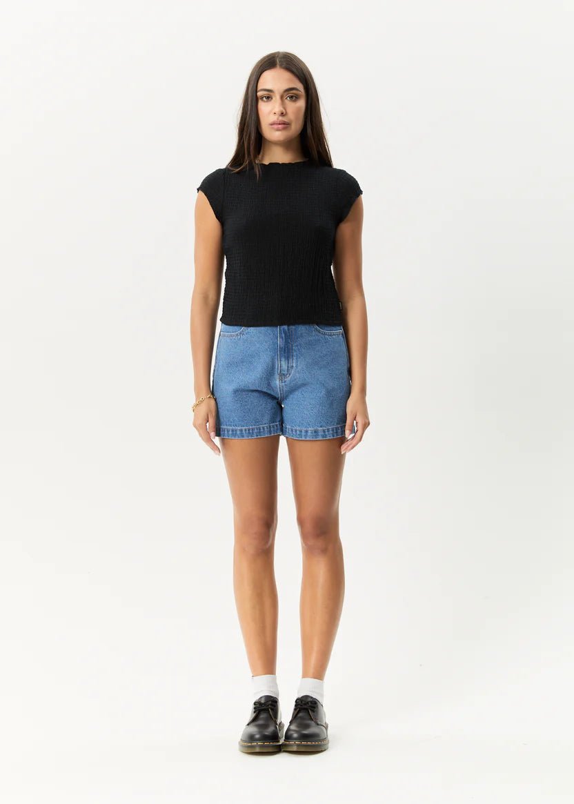 Focus Mock Neck Top - Black - Margaret River Hemp Co