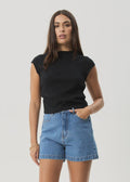 Focus Mock Neck Top - Black - Margaret River Hemp Co