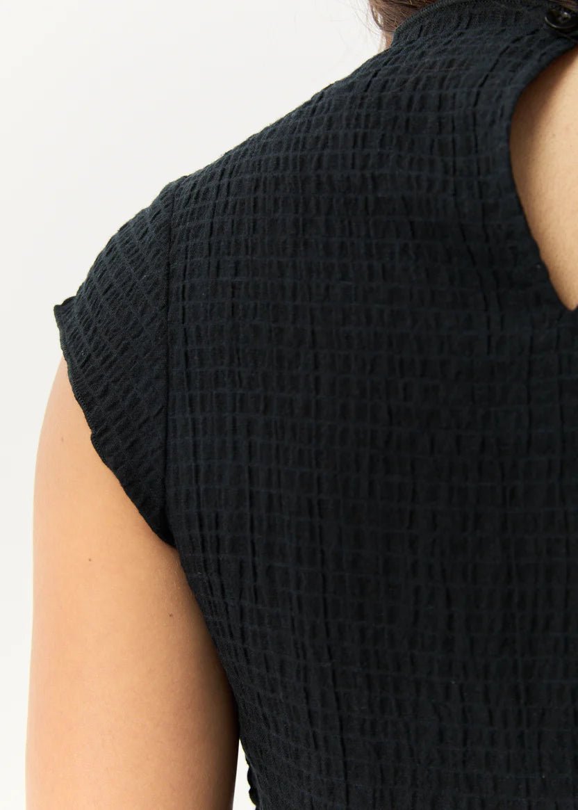 Focus Mock Neck Top - Black - Margaret River Hemp Co