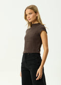 Focus Mock Neck Top - Coffee - Margaret River Hemp Co