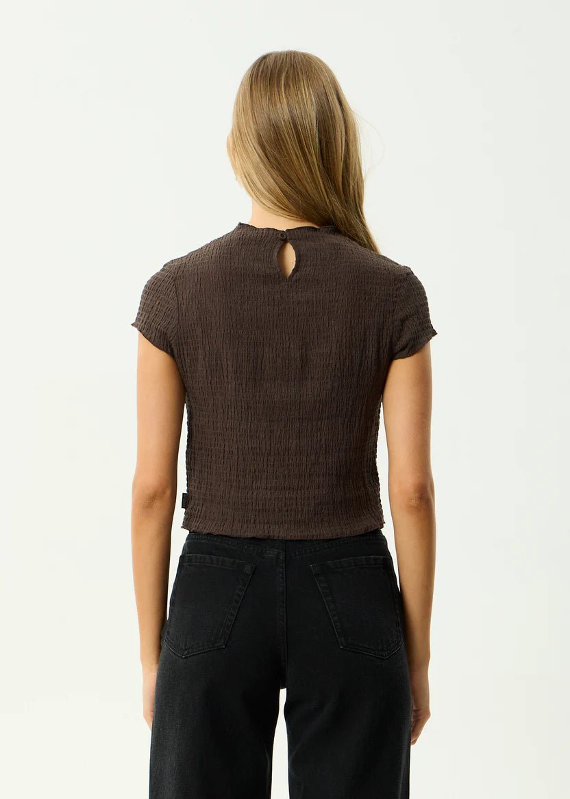 Focus Mock Neck Top - Coffee - Margaret River Hemp Co