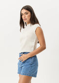 Focus Mock Neck Top - White - Margaret River Hemp Co