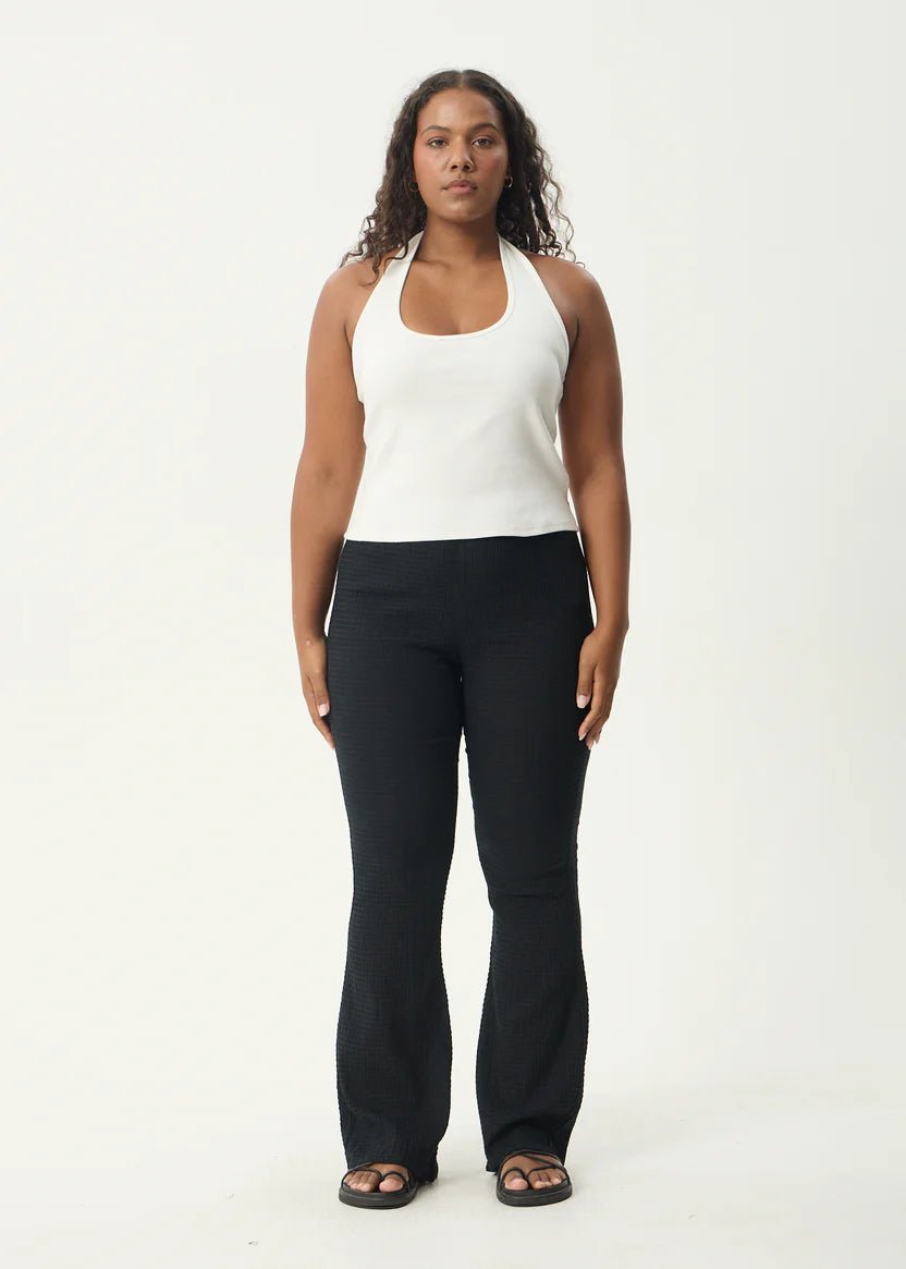 Focus - Seersucker Flare Pant - Black - Margaret River Hemp Co