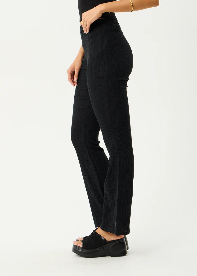 Focus - Seersucker Flare Pant - Black - Margaret River Hemp Co