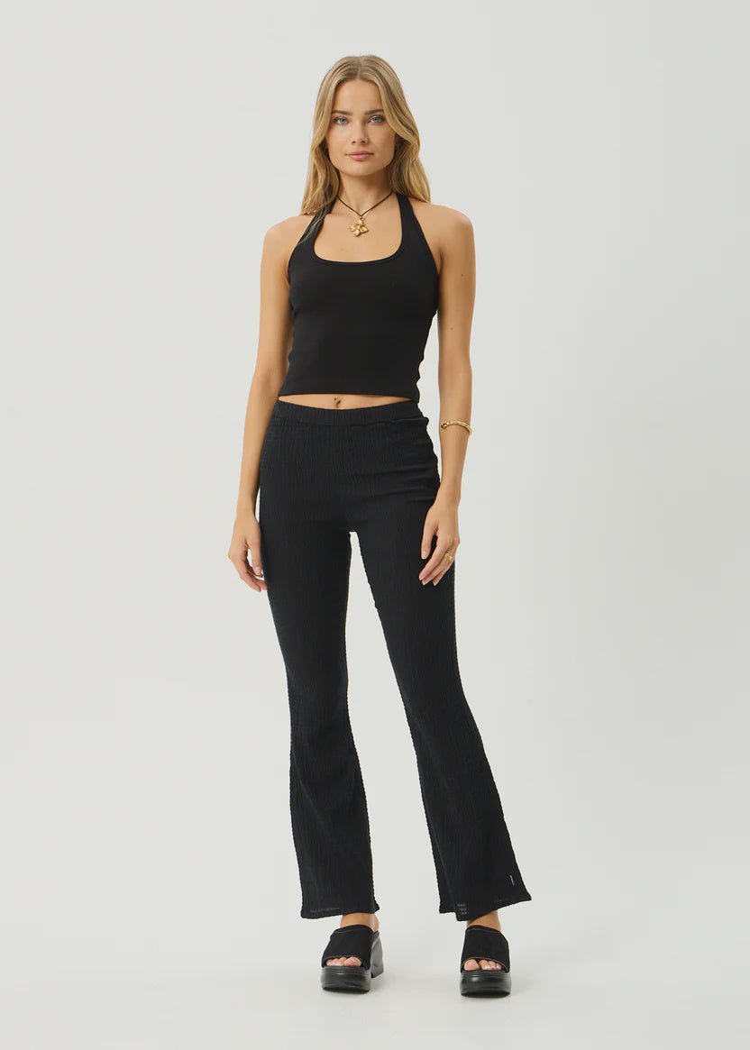 Focus - Seersucker Flare Pant - Black - Margaret River Hemp Co