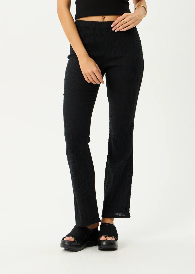 Focus - Seersucker Flare Pant - Black - Margaret River Hemp Co