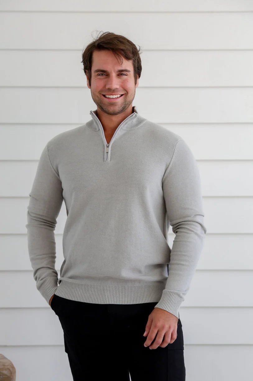 Hemp Zip Neck - Knit Jumper - Margaret River Hemp Co