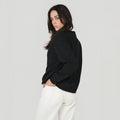 Ladies Crew Neck Sweatshirt - Black - Margaret River Hemp Co