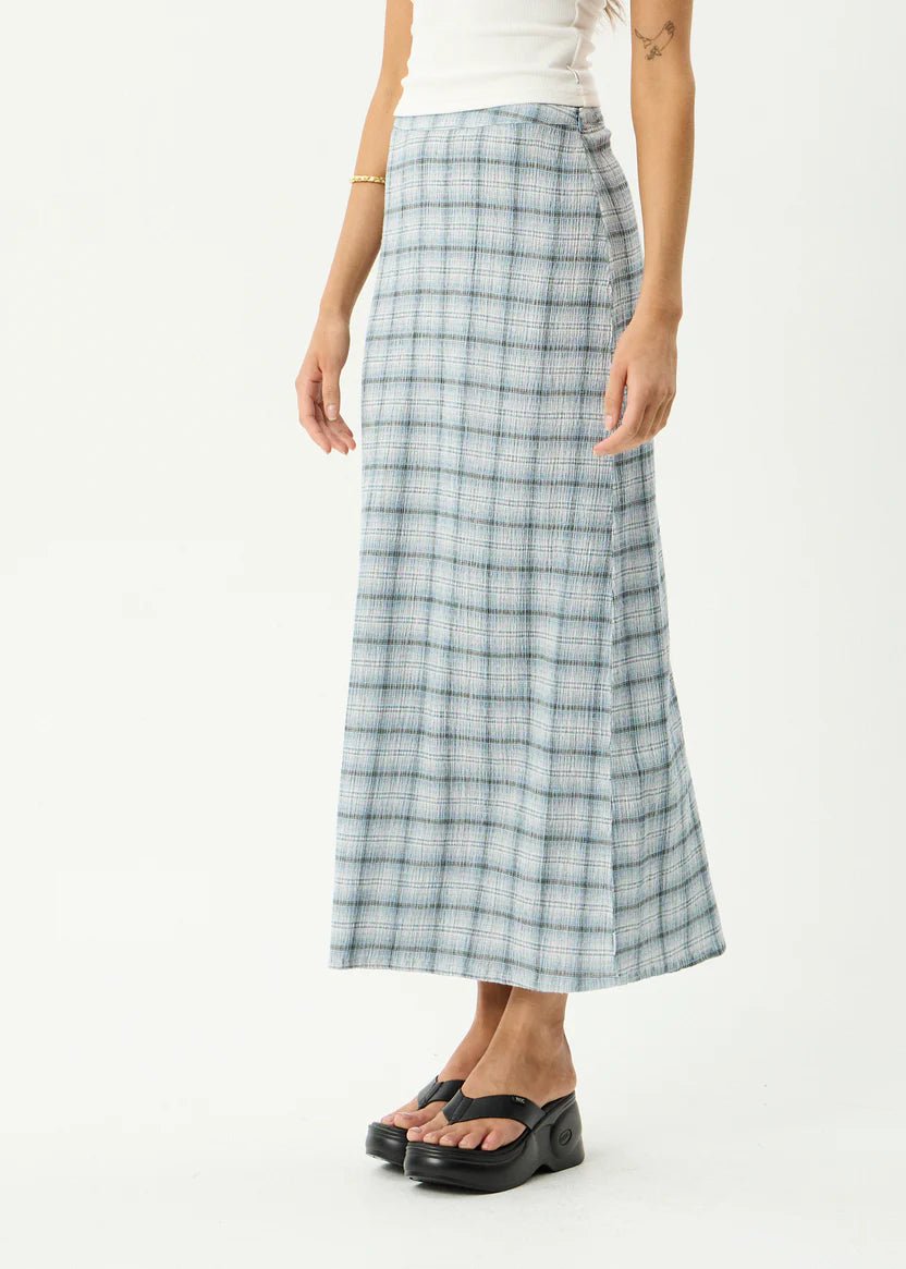 Lagoon Seersucker Skirt - Blue - Margaret River Hemp Co