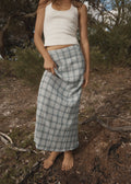 Lagoon Seersucker Skirt - Blue - Margaret River Hemp Co