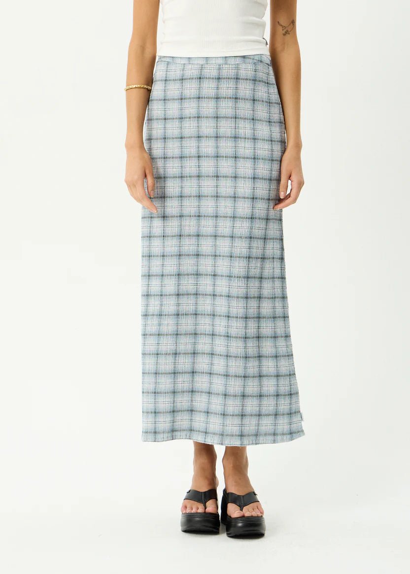 Lagoon Seersucker Skirt - Blue - Margaret River Hemp Co