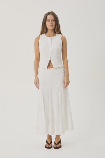Lana - Seersucker Midi Skirt - Margaret River Hemp Co