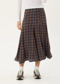 Lana-Seersucker Midi Skirt-Indigo Check - Margaret River Hemp Co