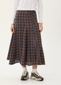 Lana-Seersucker Midi Skirt-Indigo Check - Margaret River Hemp Co