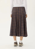 Lana-Seersucker Midi Skirt-Indigo Check - Margaret River Hemp Co
