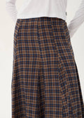 Lana-Seersucker Midi Skirt-Indigo Check - Margaret River Hemp Co