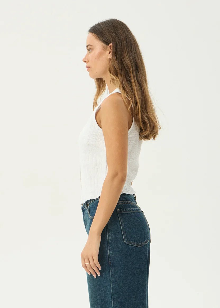 Lana Seersucker Top - Off White - Margaret River Hemp Co
