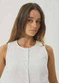 Lana Seersucker Top - Off White - Margaret River Hemp Co