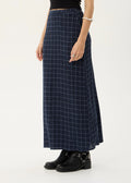 Lita-Seersucker Maxi Skirt-Midnight Check - Margaret River Hemp Co