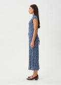 Mountains - Elodie - Seersucker - Midi Dress - Margaret River Hemp Co