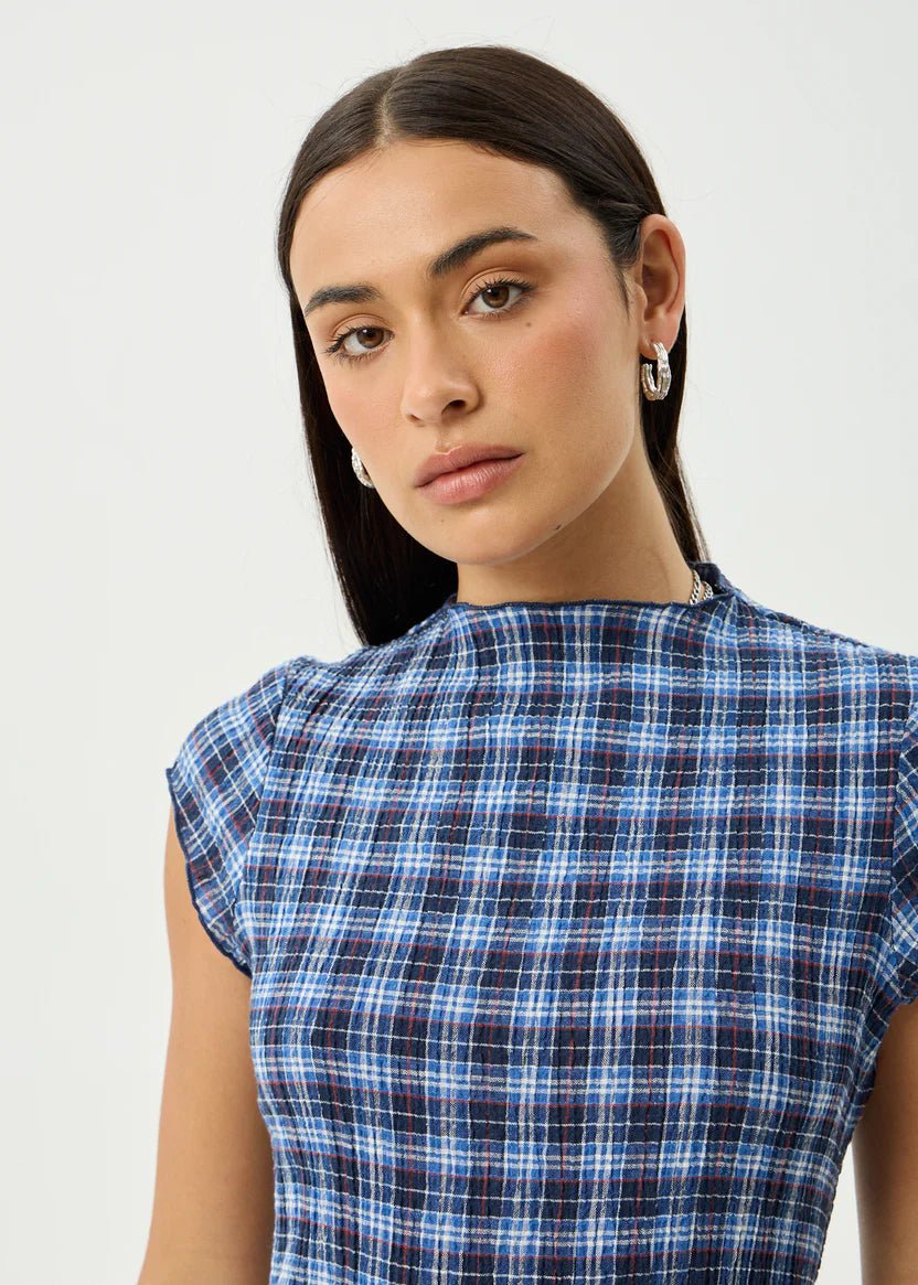 Mountains - Elodie - Seersucker - Midi Dress - Margaret River Hemp Co