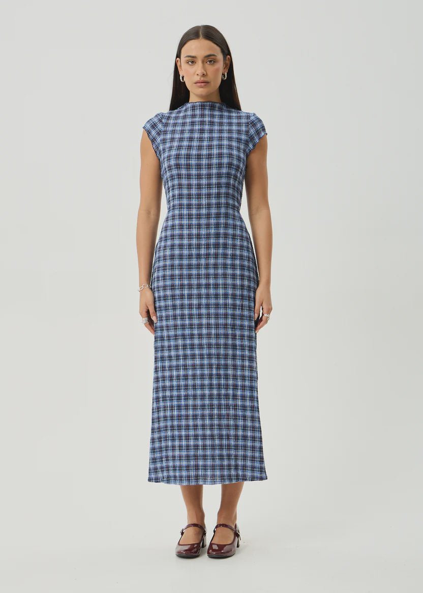 Mountains - Elodie - Seersucker - Midi Dress - Margaret River Hemp Co