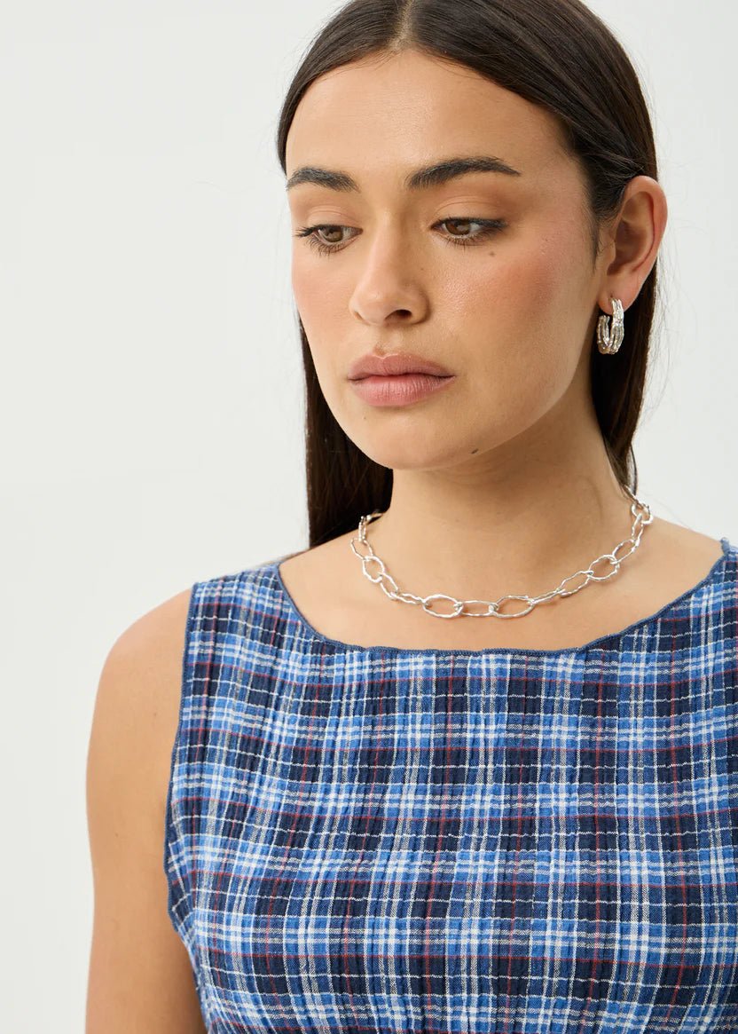 Mountains - Seersucker - Sleeveless Top - Margaret River Hemp Co