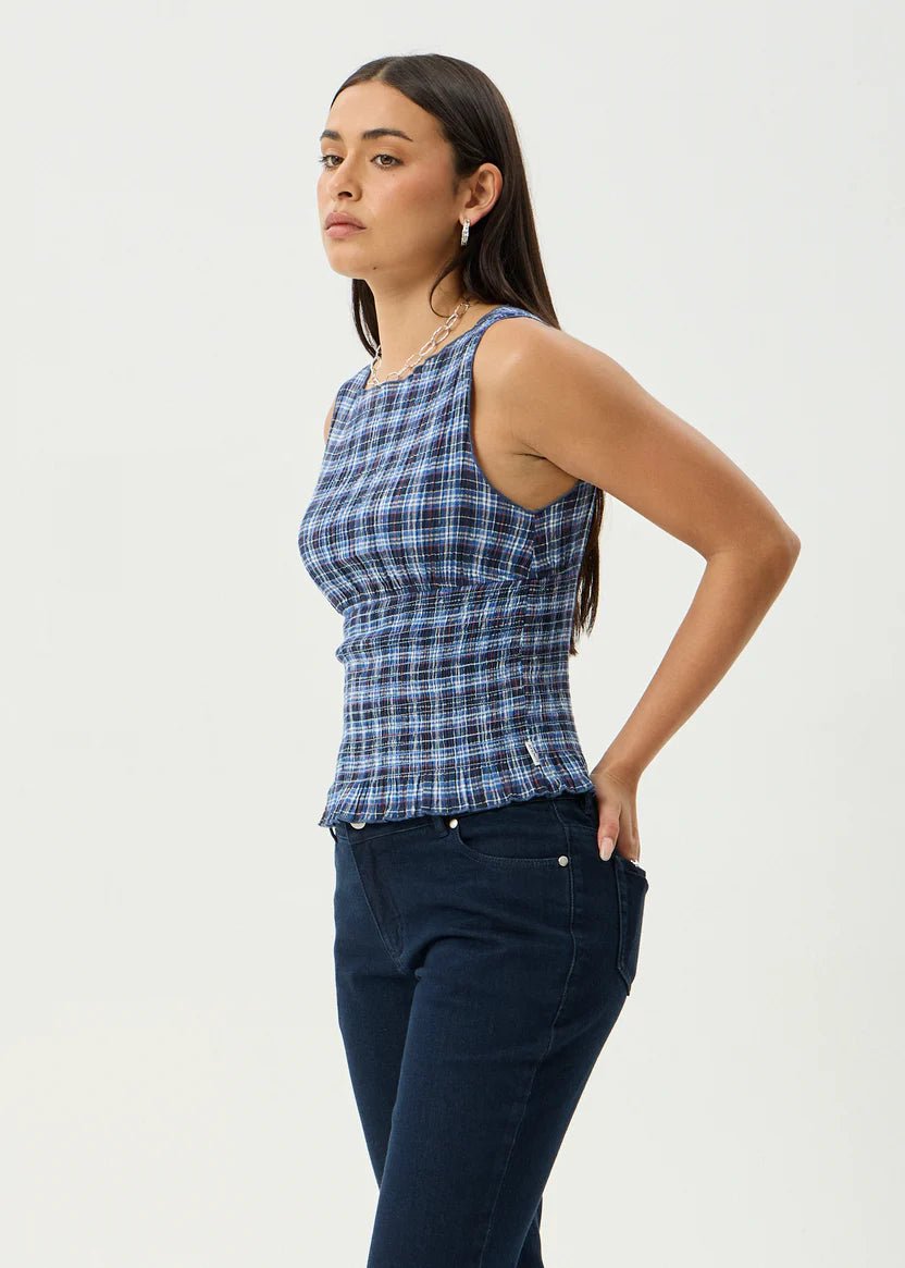 Mountains - Seersucker - Sleeveless Top - Margaret River Hemp Co