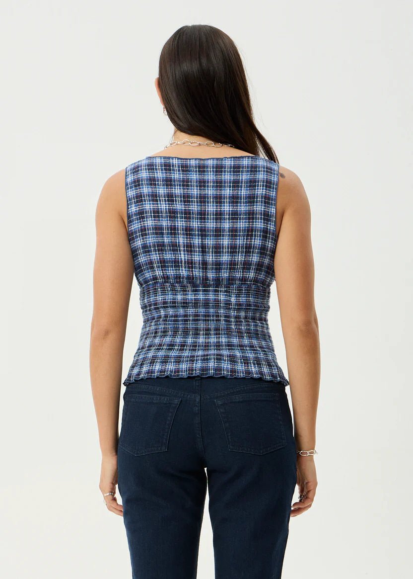 Mountains - Seersucker - Sleeveless Top - Margaret River Hemp Co