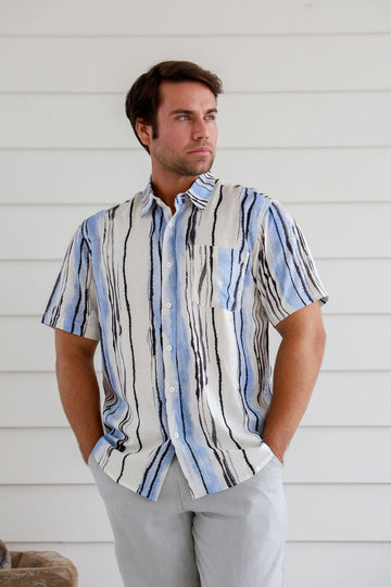 Pattern Line Colour Shirt - Margaret River Hemp Co