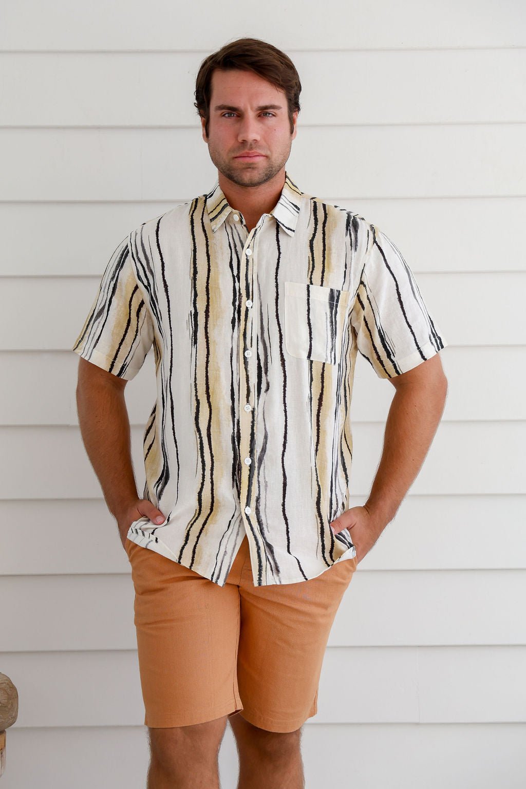 Pattern Line Colour Shirt - Margaret River Hemp Co