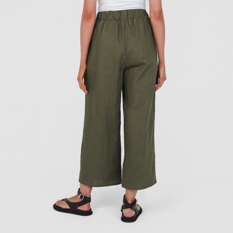 Pull On Pants - Olive - Margaret River Hemp Co