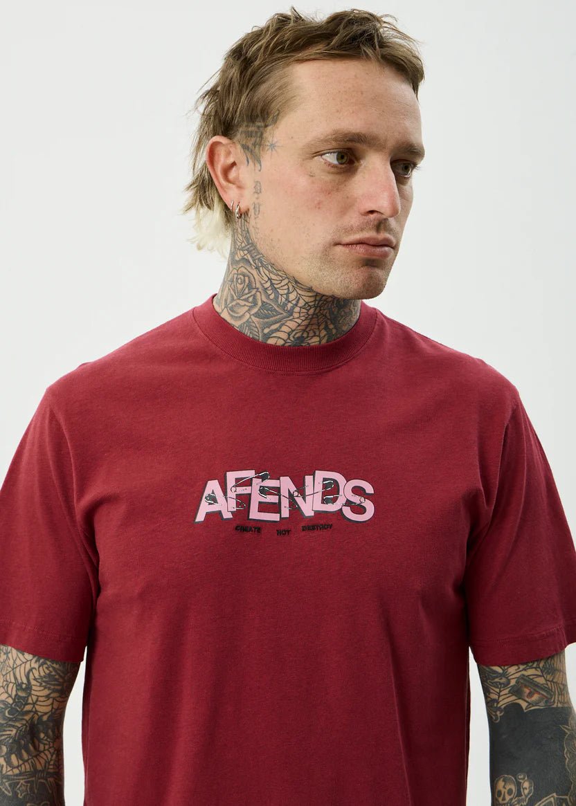 Retro Tee - Washed Burgundy - Margaret River Hemp Co