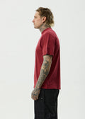 Retro Tee - Washed Burgundy - Margaret River Hemp Co