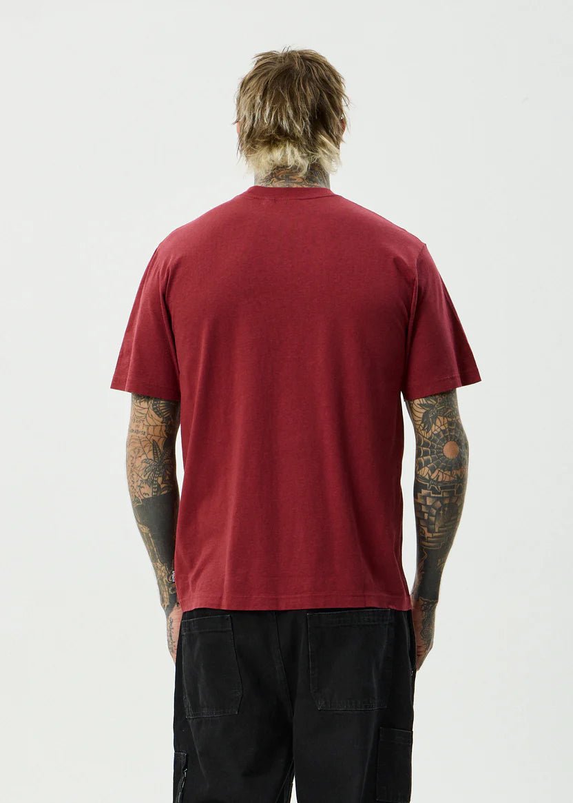 Retro Tee - Washed Burgundy - Margaret River Hemp Co