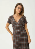 Reverie - Maxi Dress - Coffee Check - Margaret River Hemp Co