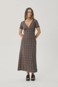 Reverie - Maxi Dress - Coffee Check - Margaret River Hemp Co