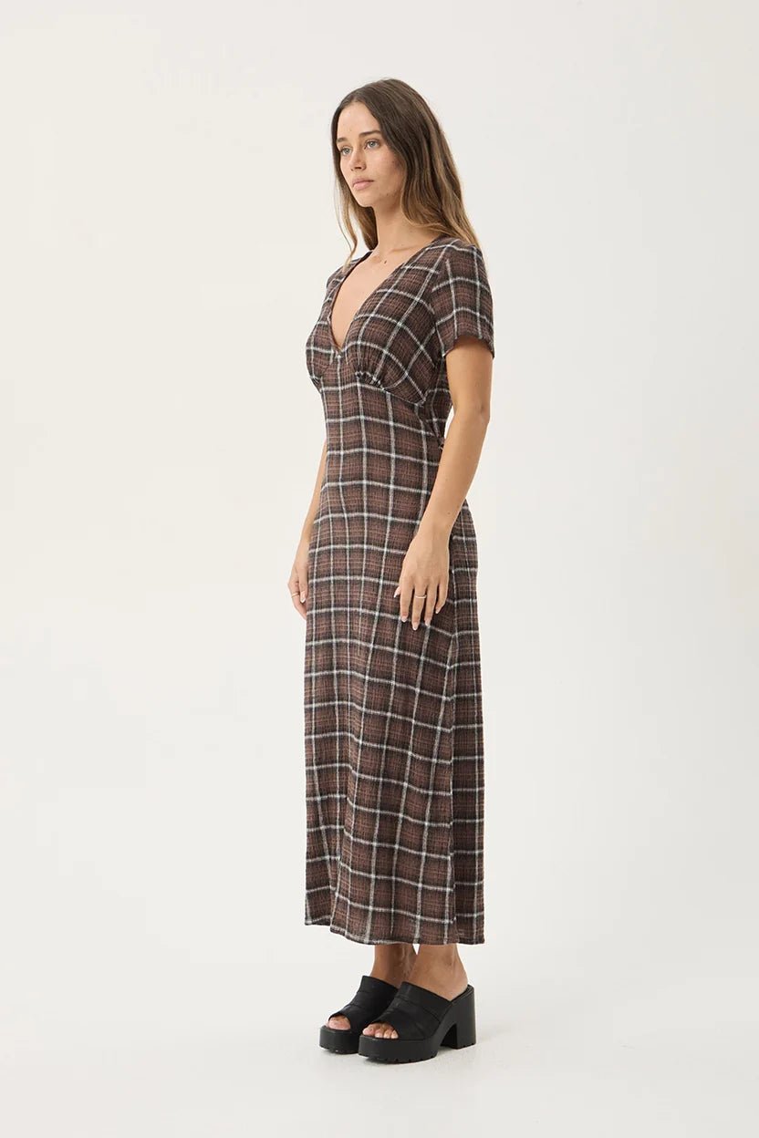 Reverie - Maxi Dress - Coffee Check - Margaret River Hemp Co