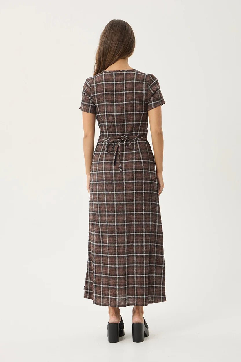 Reverie - Maxi Dress - Coffee Check - Margaret River Hemp Co