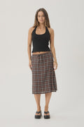 Reverie - Midi Skirt - Coffee Check - Margaret River Hemp Co