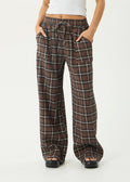 Reverie Seersucker Pant - Coffee Check - Margaret River Hemp Co