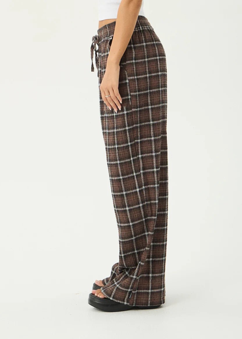 Reverie Seersucker Pant - Coffee Check - Margaret River Hemp Co